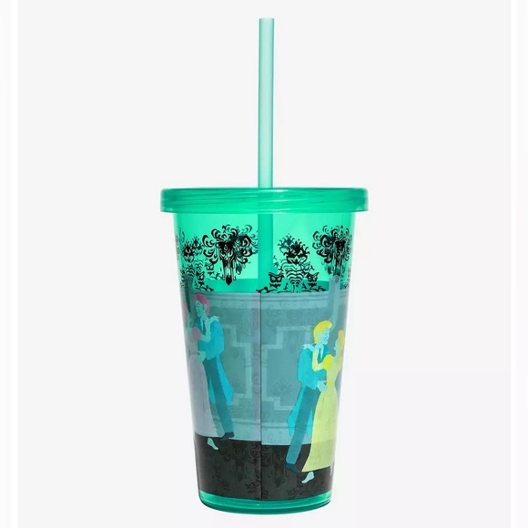 FUNKO DISNEY THE HAUNTED MANSION Ballroom Dancers ACRYLIC TRAVEL CUP with STRAW! - Picture 2 of 3